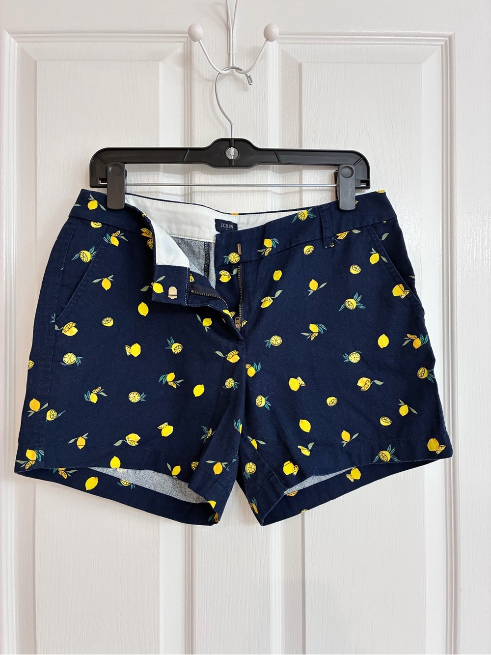 J. Crew Navy Lemon Print Shorts - size 6
